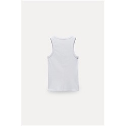 FADED-EFFECT RIB T-SHIRT
