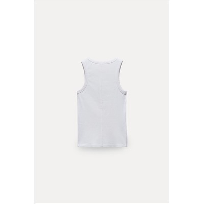 FADED-EFFECT RIB T-SHIRT