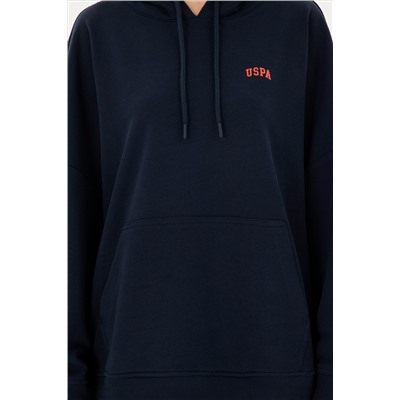 Kadın Lacivert Kapüşonlu Basic  Sweatshirt