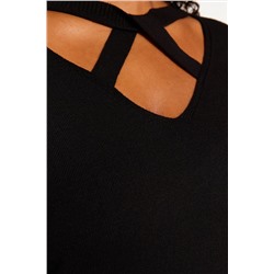 Siyah Pencere/Cut Out Detaylı Triko Kazak TBBAW24AN00061