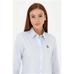 Kadın Açık Mavi Uzun Kollu Basic Gömlek