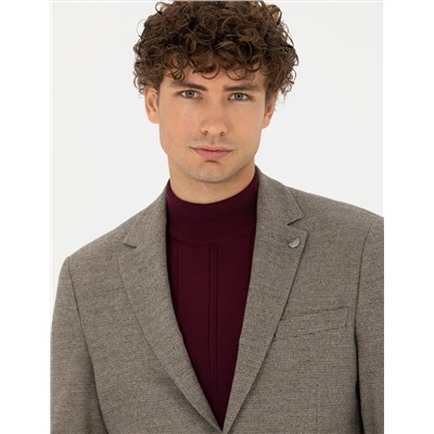 Bej Slim Fit Ceket