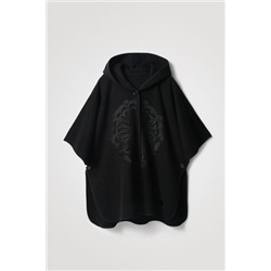 Poncho capucha bordado