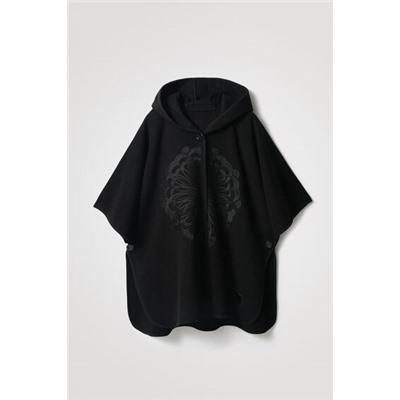 Poncho capucha bordado