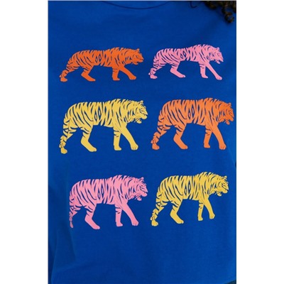 Mavi Bisiklet Yaka Baskılı %100 Pamuk Örme T-Shirt TBBSS22TS2095