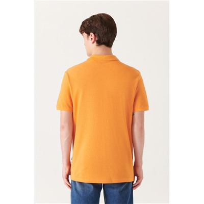 Turuncu %100 Pamuk Serin Tutan Polo Yaka T-Shirt
