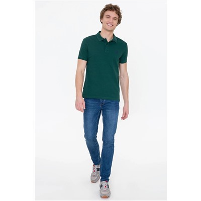 Erkek Koyu Yeşil Basic Polo Yaka Tişört