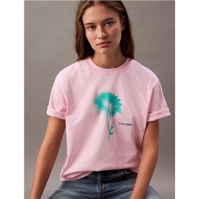 New Arrival Faded Flower Graphic Boxy T-Shirt