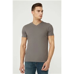 Avva, Erkek Antrasit %100 Pamuk V Yaka T-shirt E001001