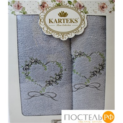 200/57.009 Набор полотенец KARTEKS 50х90/70х140 ROMANTIK 57.009 серый
