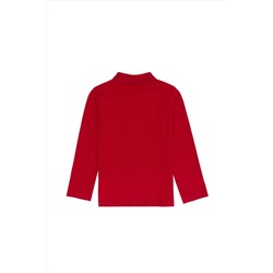 Kız Çocuk Bordo Polo Yaka Basic Sweatshirt