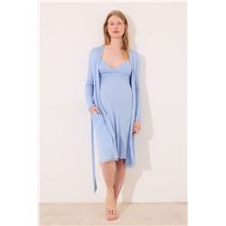 Bata midi "maternity" soft touch azul
