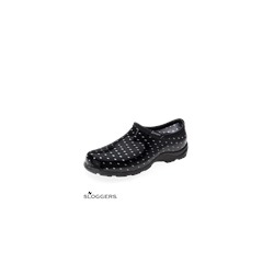 Sloggers Women's Black with White Polka Dots Clog