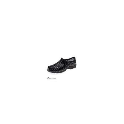 Sloggers Women's Black with White Polka Dots Clog