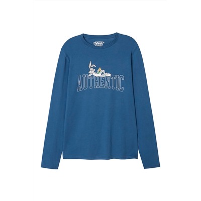 Camiseta Bugs Bunny Looney Tunes Azul oscuro jaspeado