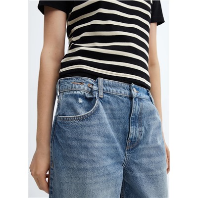 Jeans wideleg loose tiro medio
