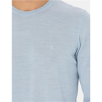 Açık Mavi Slim Fit Basic Kazak