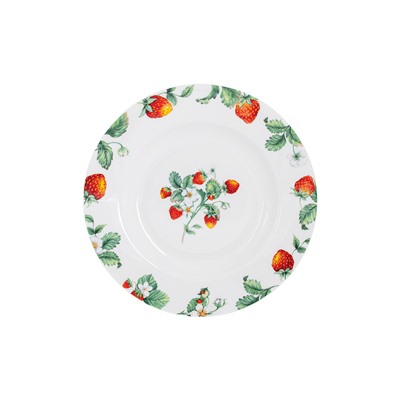 Тарелка суповая, 21х3 см, фарфор F, белый, Земляника, Strawberry meadow, 60924