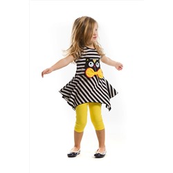 Denokids Çizgili Siyah Kedi Tunik Takım CFF-19Y1-177