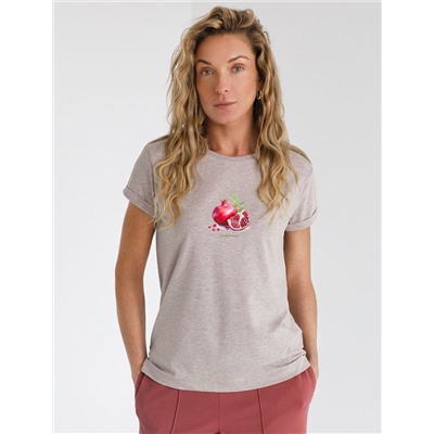 Свободная футболка с принтом из премиального хлопка с эастаном