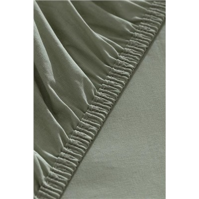 Manon King Size %100 Pamuk Ranforce Lastikli Çarşaf - Yeşil
