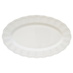 Блюдо, 36х23 см, фарфор P, белое, овальное, волнистый край, Elite White, 62151