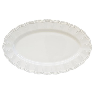 Блюдо, 36х23 см, фарфор P, белое, овальное, волнистый край, Elite White, 62151