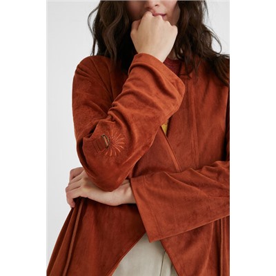 Blazer abierta efecto piel