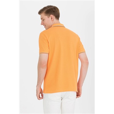 Erkek Turuncu Basic Polo Yaka Tişört