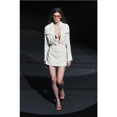 ZW COLLECTION SATIN SHIRT WITH POCKETS