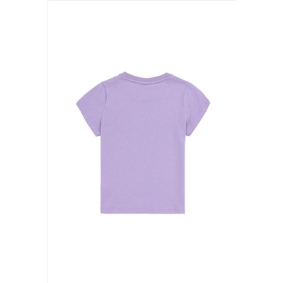 Erkek Çocuk Lila Basic Bisiklet Yaka Tişört