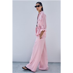 CREPE WIDE-LEG TROUSERS