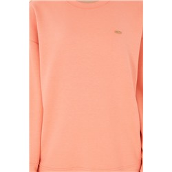 Kadın Somon Bisiklet Yaka Sweatshirt