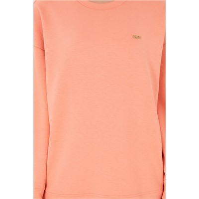 Kadın Somon Bisiklet Yaka Sweatshirt