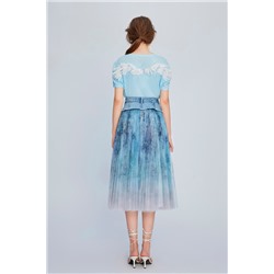 Falda bimateria Azul