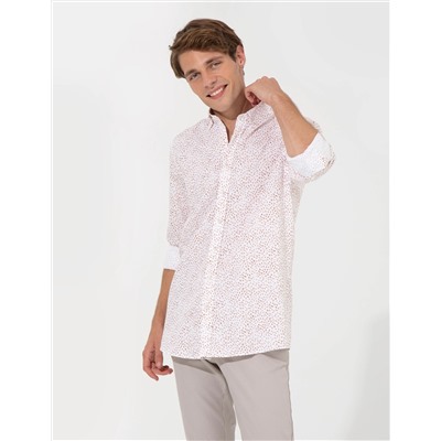 Açık Kahverengi Slim Fit Uzun Kollu Gömlek