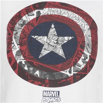 Captain America MARVEL Comic Shield Herren T-Shirt FBMTS088WHT