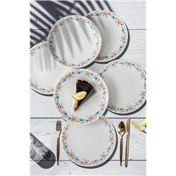 Keramika İlkbahar Çiçekleri Pasta Tabağı 20 Cm 6 Adet ST040206F021A530100MASD400