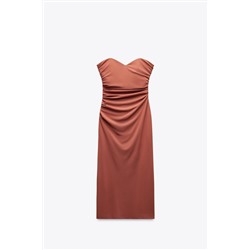 STRAPLESS MIDI DRESS