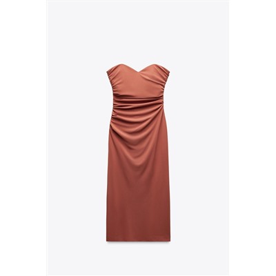 STRAPLESS MIDI DRESS