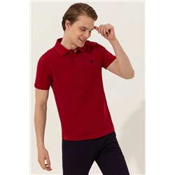Erkek Bordo Basic Polo Yaka Tişört