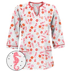 UA Day At The Beach Black Print Scrub Top