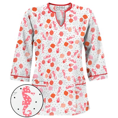 UA Day At The Beach Black Print Scrub Top