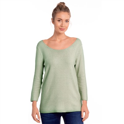 Damen Strickpullover mit Oil-Washed-Effekt