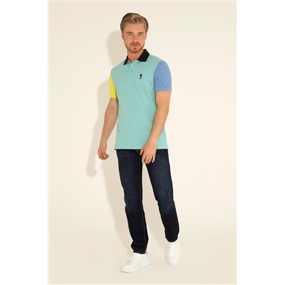 Erkek Regular Fit Polo Yaka Mint Tişört