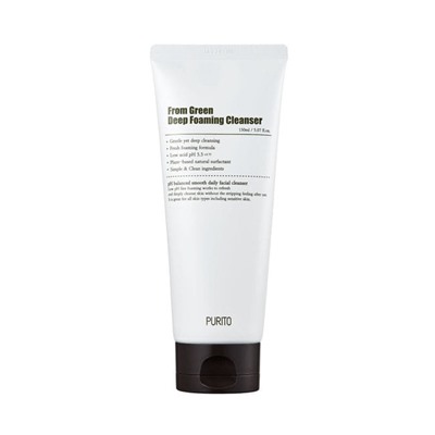 From Green Deep Foaming Cleanser, Глубокоочищающая пенка с центеллой и зеленым чаем
