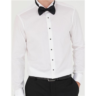Beyaz Slim Fit Smokin Gömlek