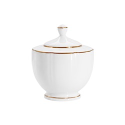 Сахарница, 10,5 см, 250 мл, фарфор F, белая, с золотистым кантом, Lotus gold, 62853
