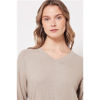 Camiseta Beige jaspeado