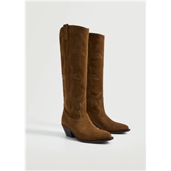 Bota piel cowboy -  Mujer | MANGO OUTLET Melilla